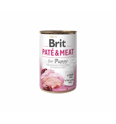 BRIT CARE CHICKEN&TURKEY PATE&MEAT KONSERVAI 400G ŠUNIUKAMS