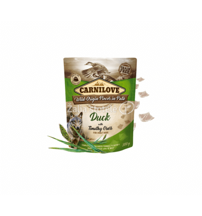 CARNILOVE PATE DUCK WITH TIMOTHY GRASS 300G ŠUNIMS