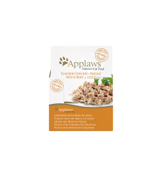 APPLAWS CHICKEN BREAST WITH BEEF IN JELLY KONSERVAI 70G KATĖMS 8252ML-A
