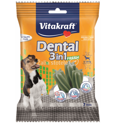 VITAKRAFT SKANĖSTAI DENTAL 3IN1 FRESH SMALL 120G 2330891 ŠUNIMS