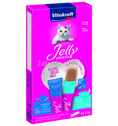 VITAKRAFT SKANĖSTAS JELLY LOVERS LAŠIŠA/PLEKŠNĖ 6X15G 2459471 KATĖMS