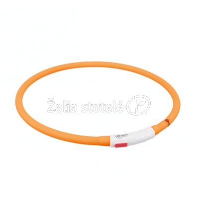 TRIXIE LED ANTKAKLIS USB, SILIKONAS, XS-XL 70CM/10MM, ORANŽINIS