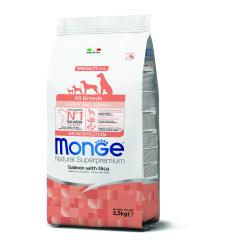 MONGE DRY DOG SPECIAL LINE - ALL BREEDS PUPPY SALMON & RICE 2,5KG ŠUNIUKAMS
