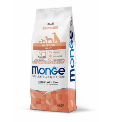 MONGE DRY DOG SPECIAL LINE - ALL BREEDS ADULT SALMON & RICE 12KG ŠUNIMS