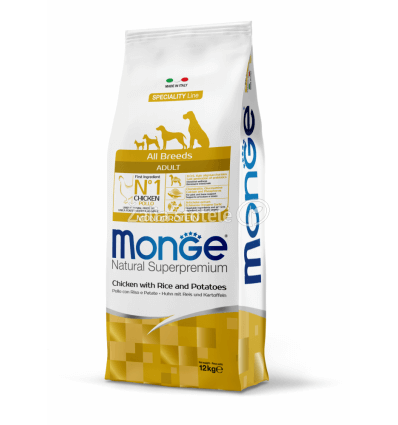 MONGE DRY DOG SPECIAL LINE - ALL BREEDS ADULT CHICKEN, RICE & POTATOES 12KG ŠUNIMS