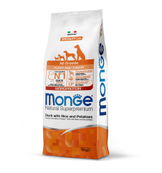 MONGE DRY DOG SPECIAL LINE MONO - ALL BREEDS PUPPY DUCK, RICE & POTATOES 12KG ŠUNIUKAMS