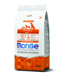 MONGE DRY DOG SPECIAL LINE - ALL BREEDS ADULT DUCK, RICE & POTATOES 2,5KG ŠUNIMS