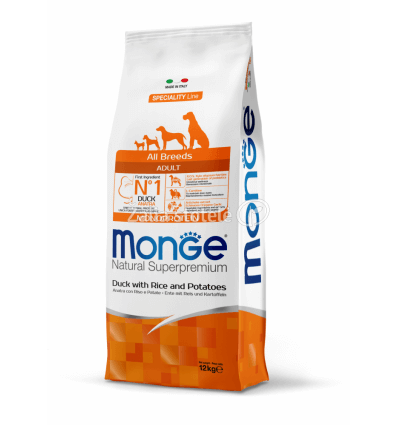 MONGE DRY DOG SPECIAL LINE - ALL BREEDS ADULT DUCK, RICE & POTATOES 12KG ŠUNIMS