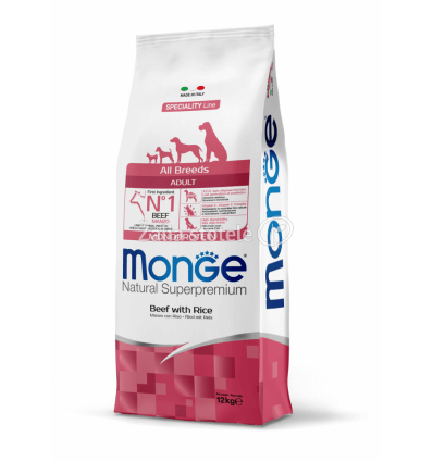 MONGE DRY DOG SPECIAL LINE - ALL BREEDS ADULT BEEF & RICE 12KG ŠUNIMS