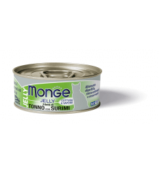 MONGE JELLY - WET CAT YELLOWFIN TUNA IN JELLY WITH SURIMI 80G KATĖMS