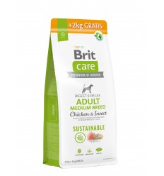 BRIT CARE ADULT M CHICKEN&INSECT 12+2KG ŠUNIMS